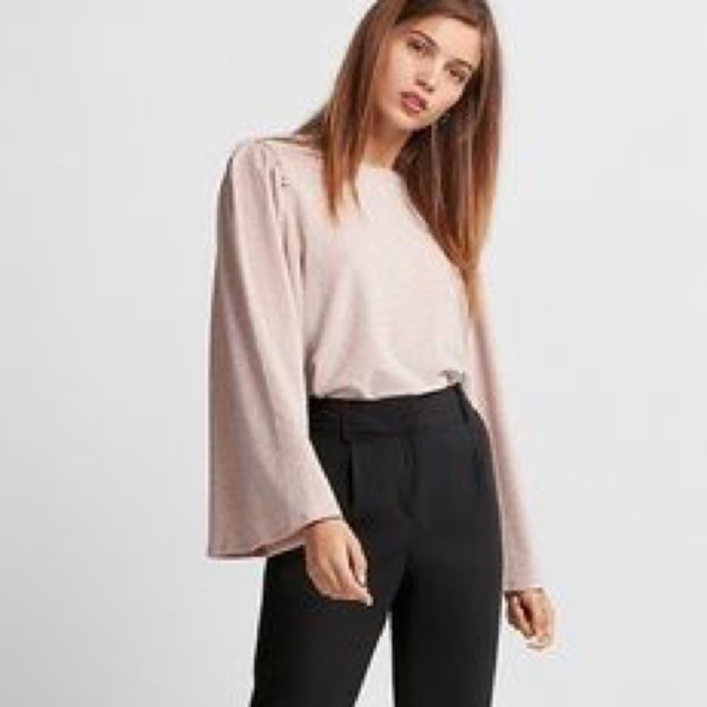 Express metallic kimono blush top NWT size l